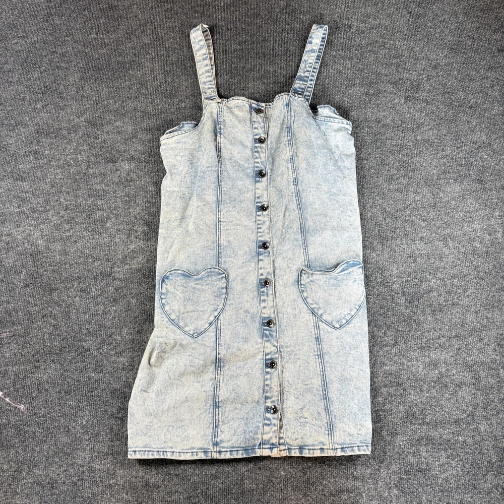 Hot Topic BlackHeart Acid Wash Overall Dress - Size MD